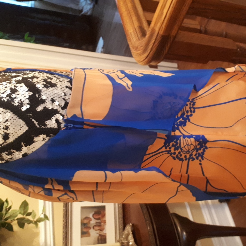 Marciano Blue and Orange Mini Dress - Picture 6 of 7